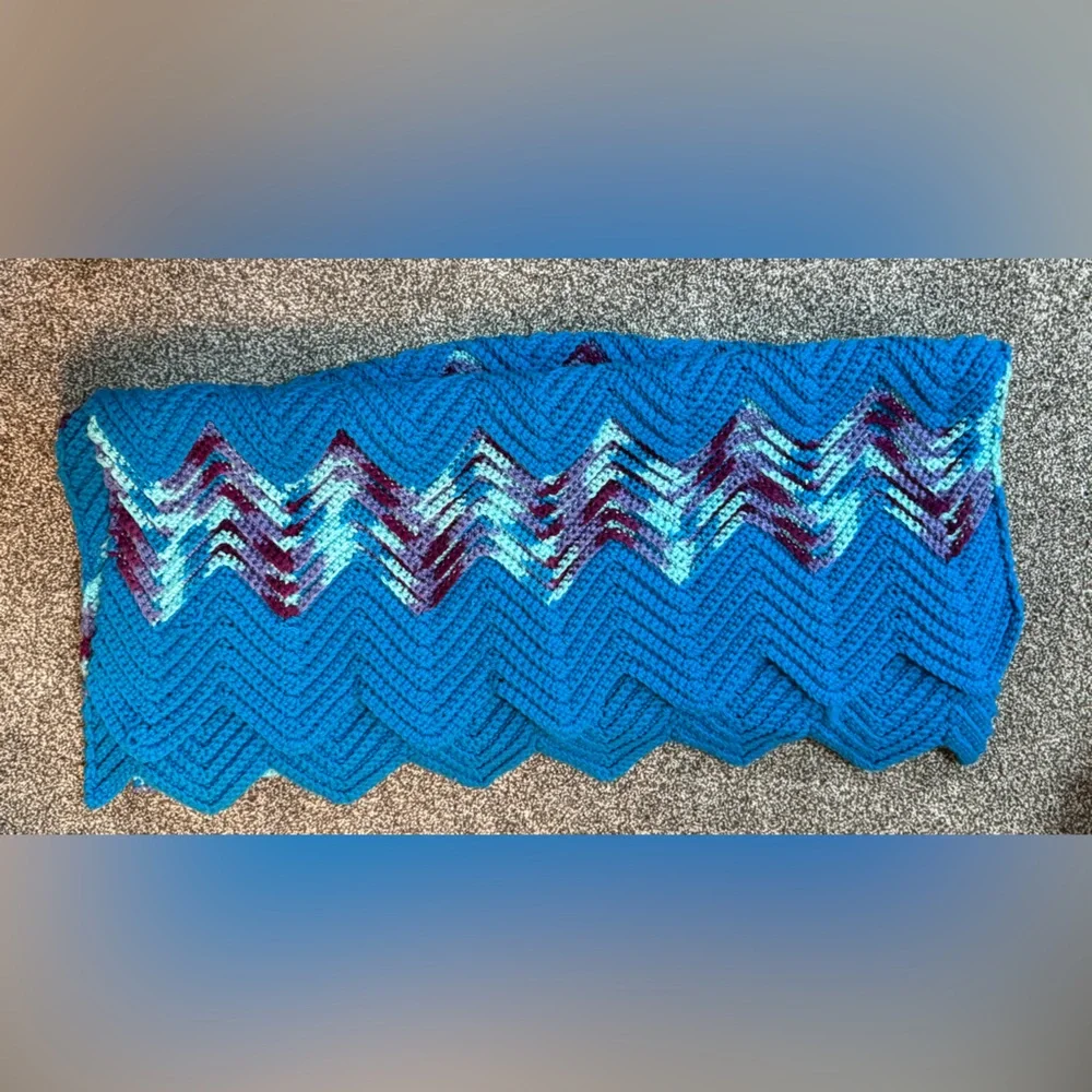 New Handcrafted 86 x 32 Afghan multicolored.